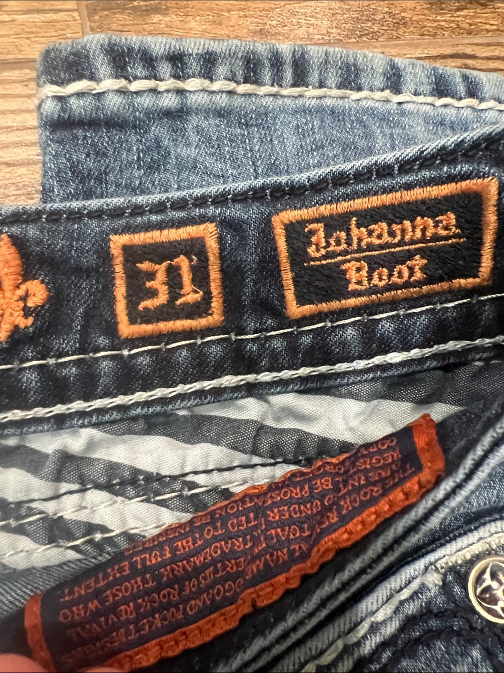 Rock Revival Denim Jeans with Embroidered Back Pocket - Blue - Picture 5 of 8